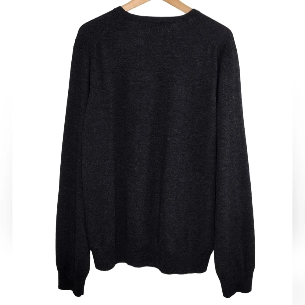 J. Crew Italian Merino Wool Men's Pullover Long Sleeve V-Neck Sweater Size XL